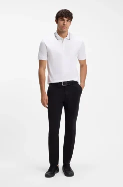 Slim-Fit Poloshirt aus Baumwolle mit gestreiftem Kragen