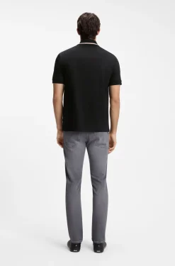 Slim-Fit Poloshirt aus Baumwolle mit gestreiftem Kragen