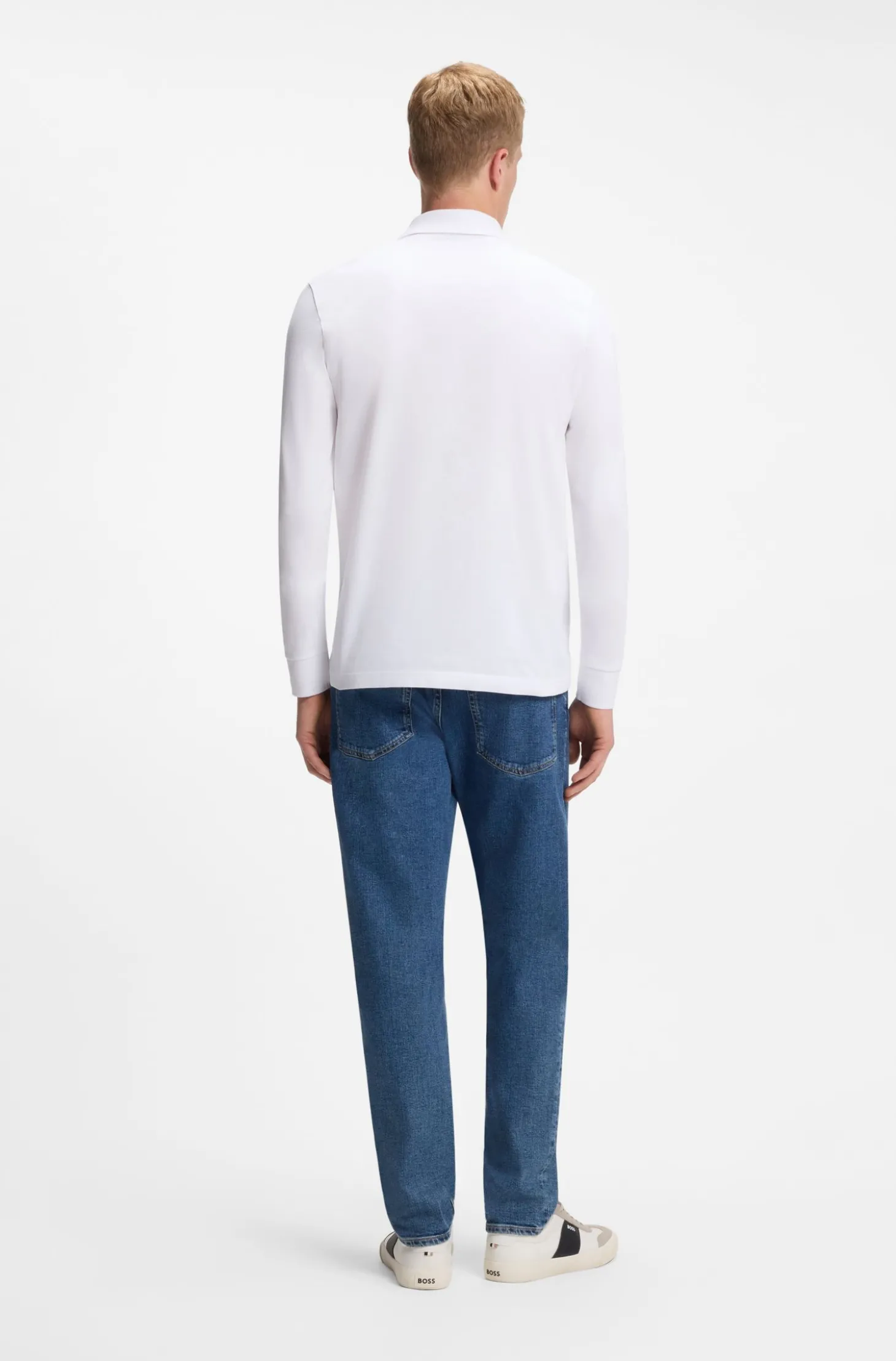 Slim-Fit Poloshirt aus elastischem Baumwoll-Piqué