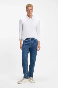 Slim-Fit Poloshirt aus elastischem Baumwoll-Piqué