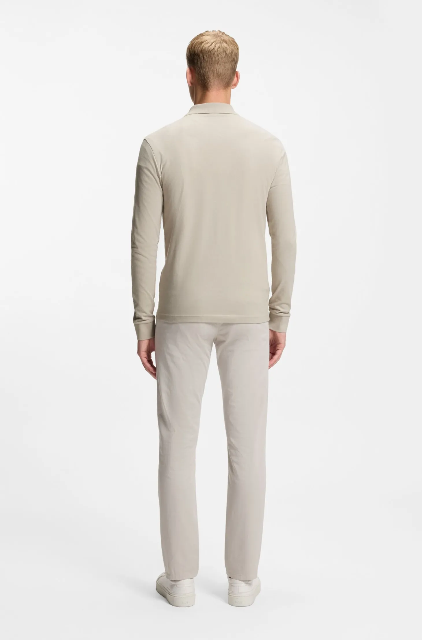 Slim-Fit Poloshirt aus elastischem Baumwoll-Piqué