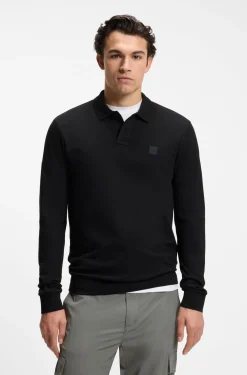 Slim-Fit Poloshirt aus elastischem Baumwoll-Piqué