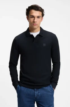 Slim-Fit Poloshirt aus elastischem Baumwoll-Piqué