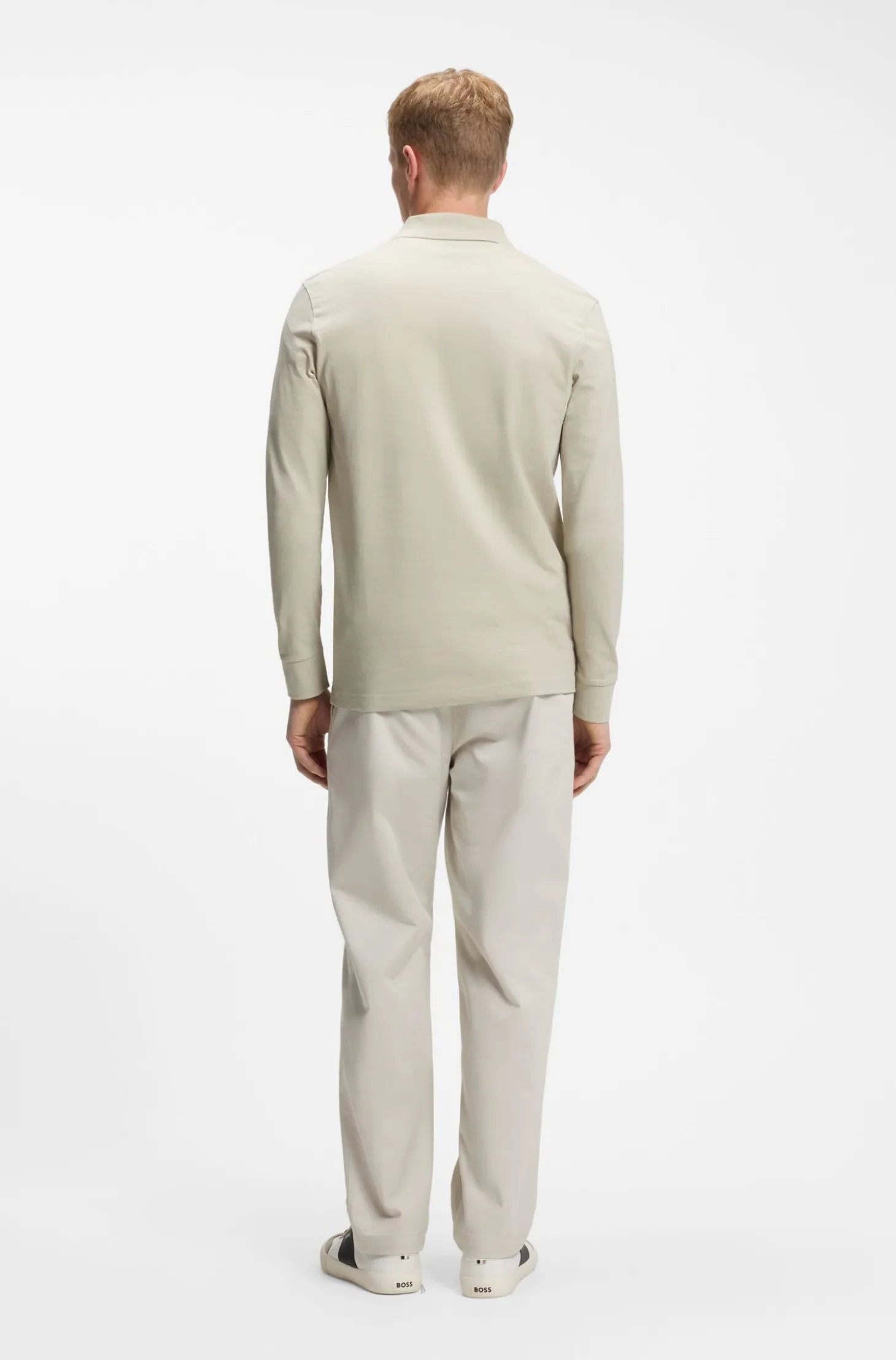 Slim-Fit Poloshirt aus elastischem Baumwoll-Piqué
