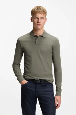 Slim-Fit Poloshirt aus elastischem Baumwoll-Piqué