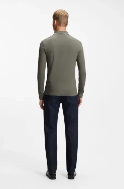 Slim-Fit Poloshirt aus elastischem Baumwoll-Piqué