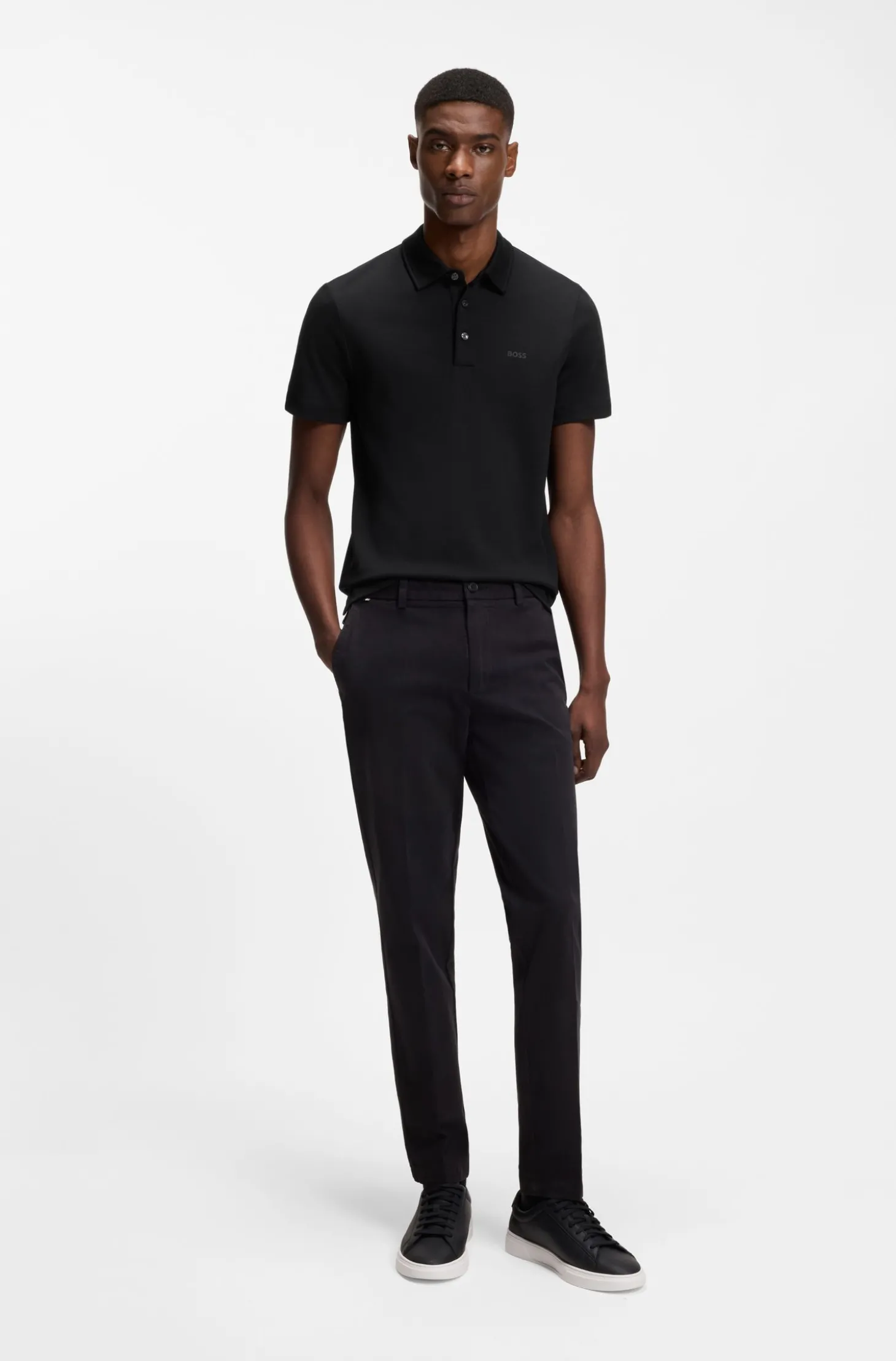 Slim-Fit Poloshirt aus Interlock-Baumwolle