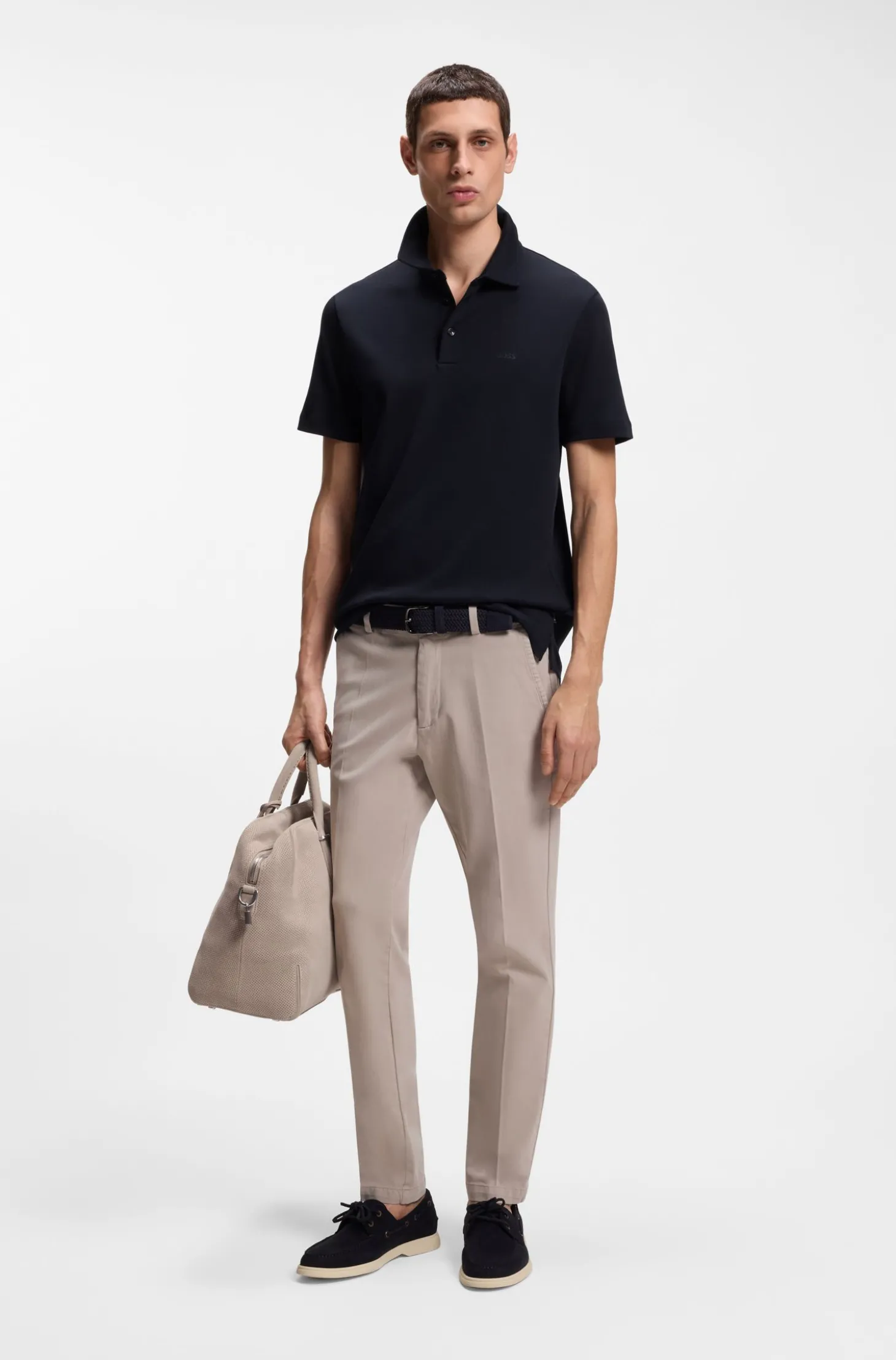 Slim-Fit Poloshirt aus Interlock-Baumwolle