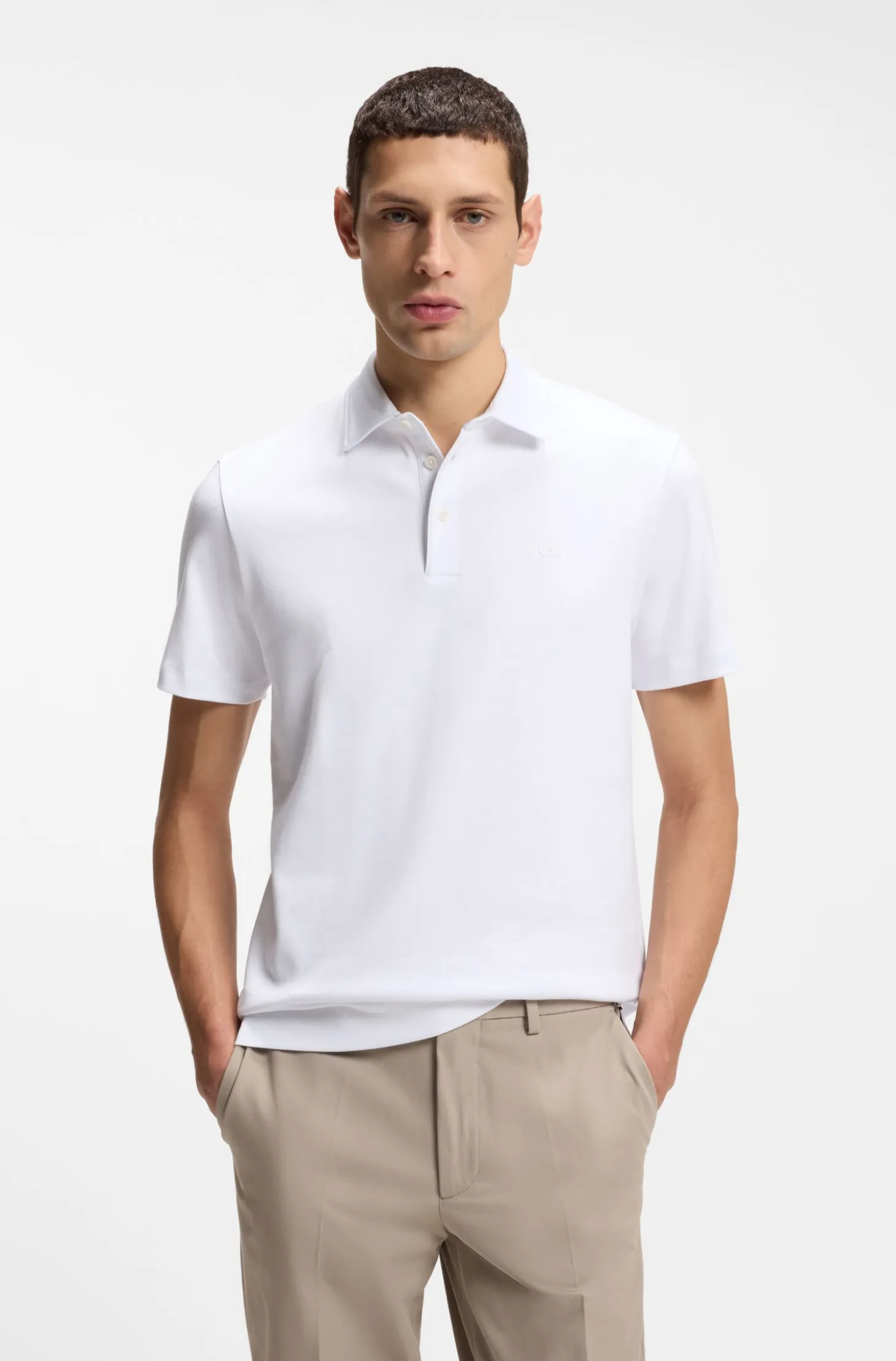 Slim-Fit Poloshirt aus Interlock-Baumwolle
