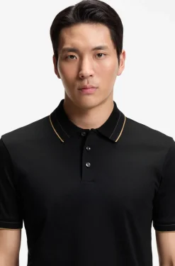 Slim-Fit Poloshirt aus merzerisierter Baumwolle