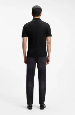 Slim-Fit Poloshirt aus merzerisierter Baumwolle