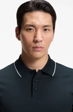 Slim-Fit Poloshirt aus merzerisierter Baumwolle