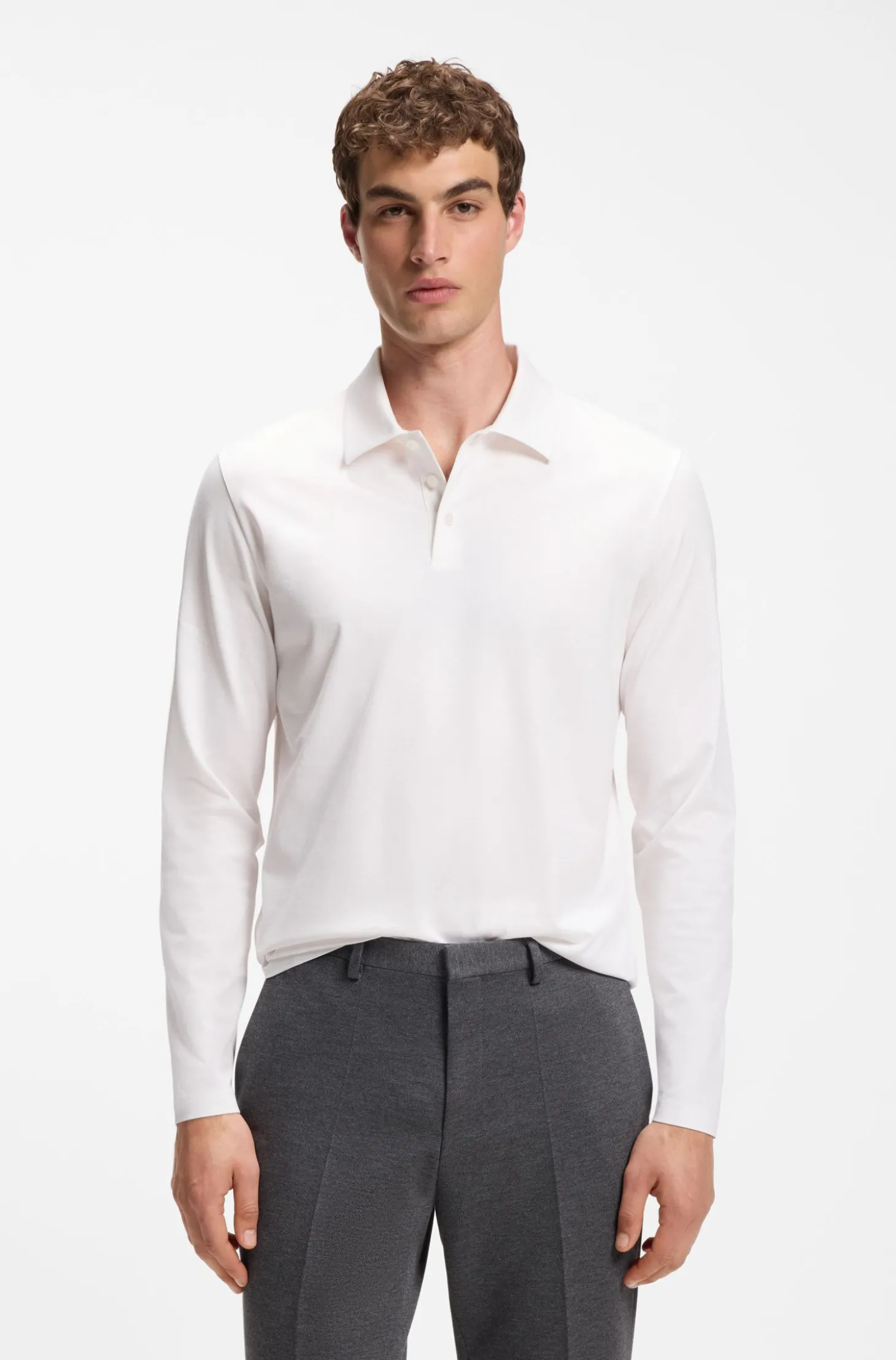Slim-Fit Poloshirt aus merzerisierter Baumwolle