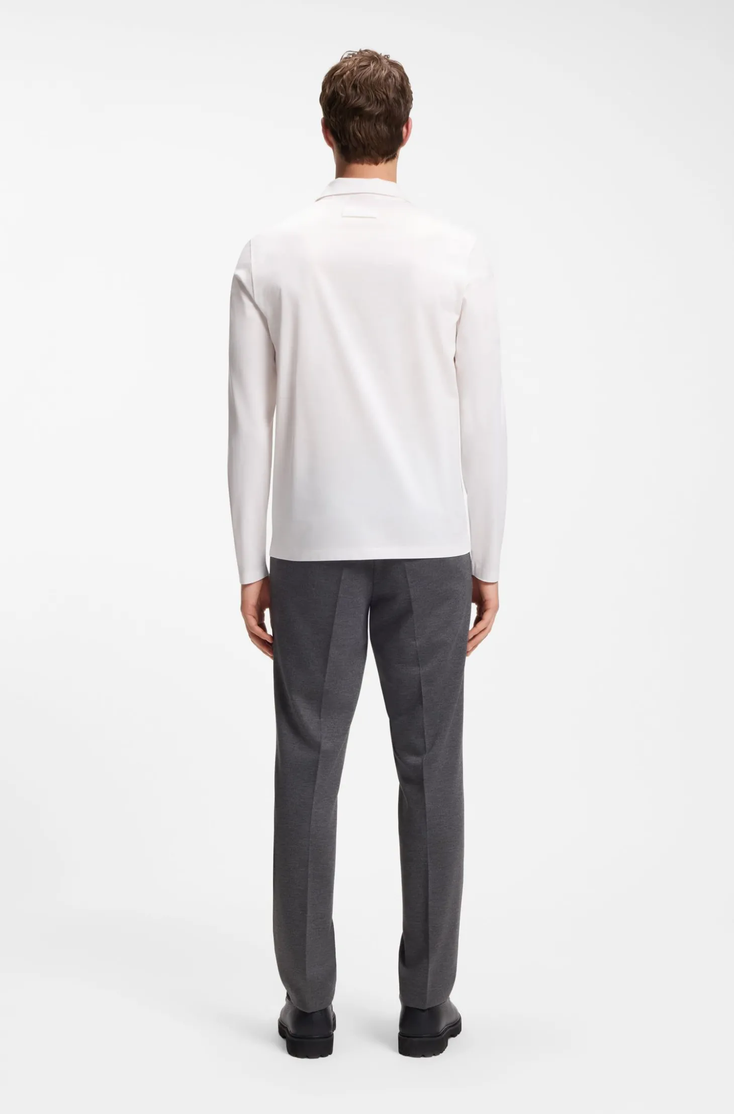 Slim-Fit Poloshirt aus merzerisierter Baumwolle