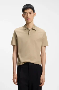 Slim-Fit Poloshirt aus merzerisierter Baumwolle