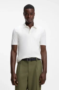 Slim-Fit Poloshirt aus merzerisierter Baumwolle