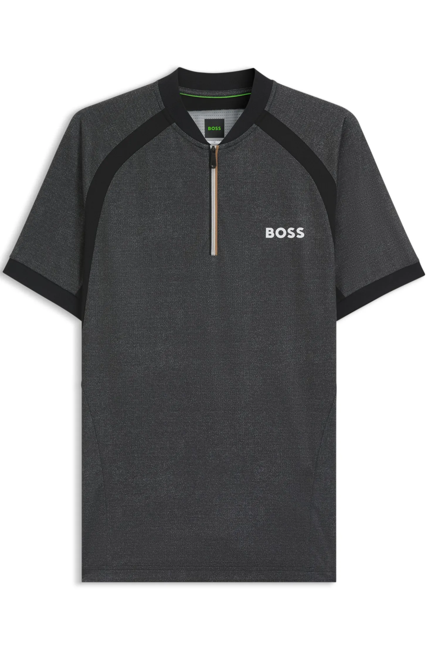 Slim-Fit Poloshirt aus Mesh-Jersey mit Reißverschluss am Kragen