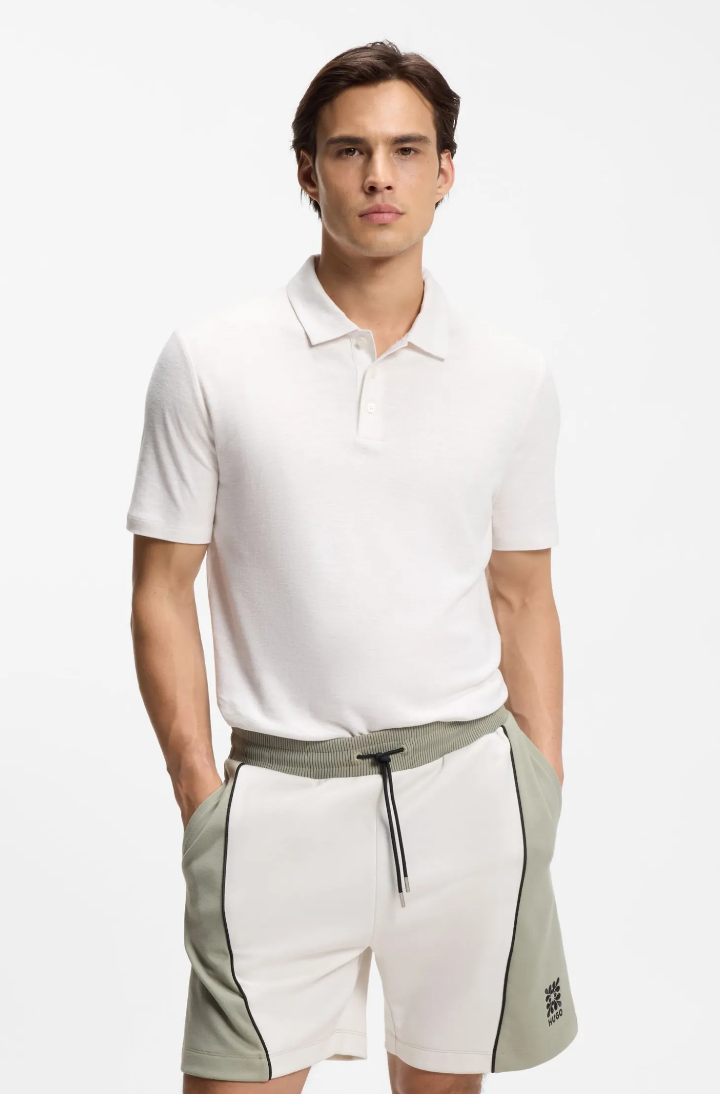 Slim-Fit Poloshirt aus Slub-Interlock