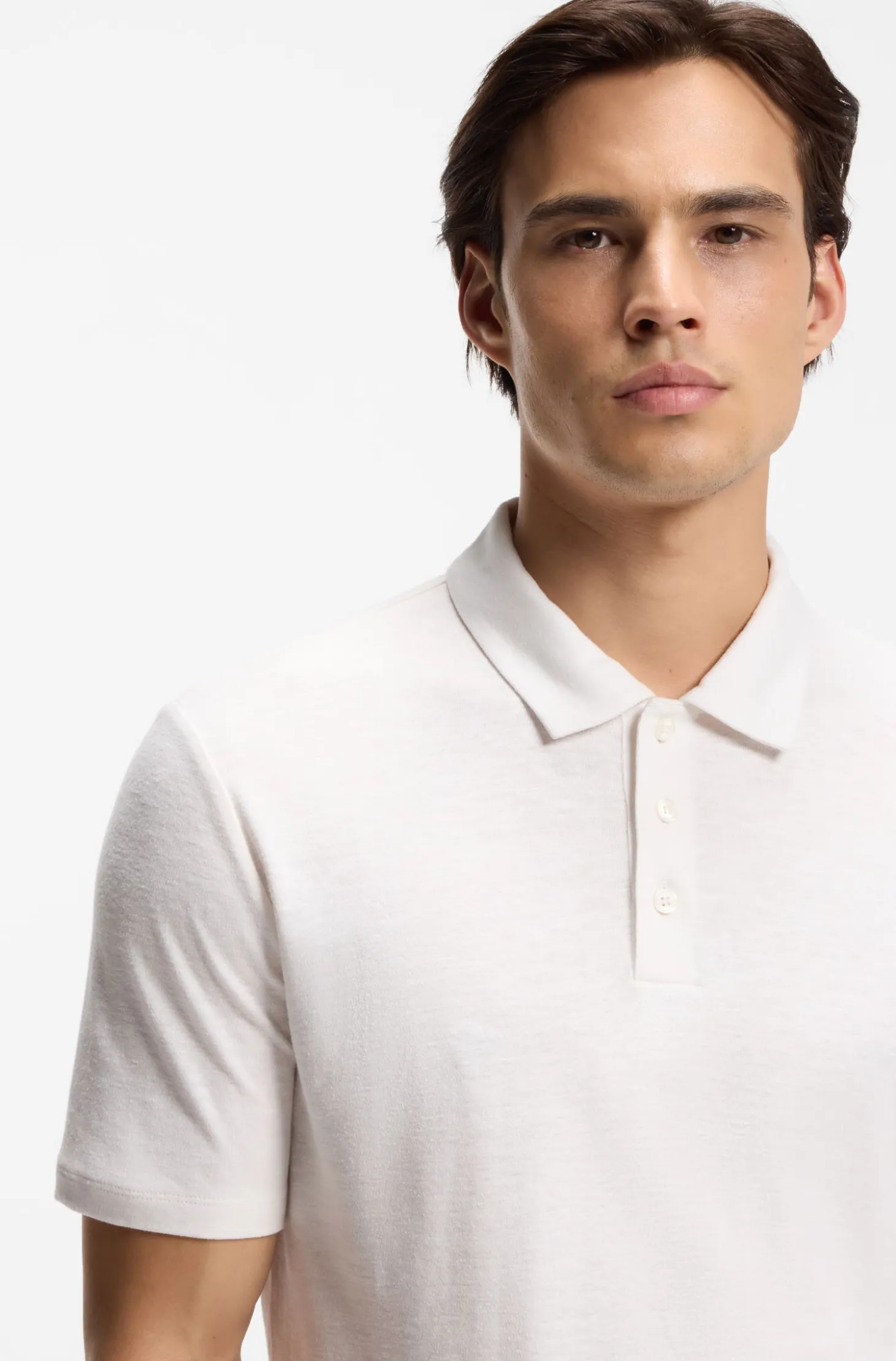 Slim-Fit Poloshirt aus Slub-Interlock