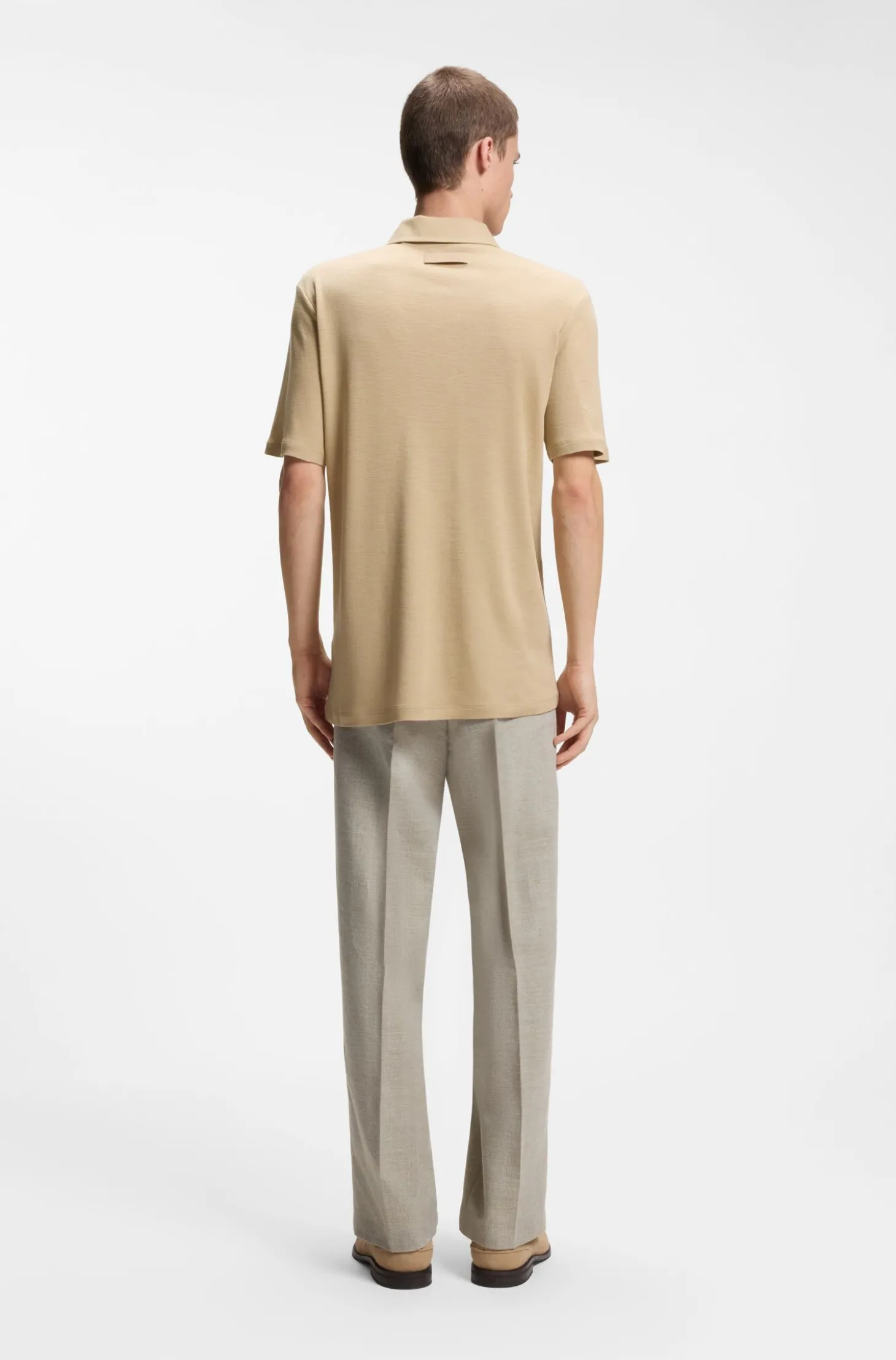 Slim-Fit Poloshirt aus Slub-Interlock