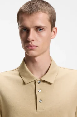 Slim-Fit Poloshirt aus Slub-Interlock