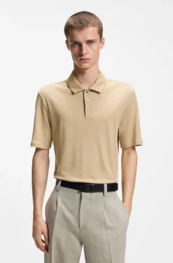 Slim-Fit Poloshirt aus Slub-Interlock