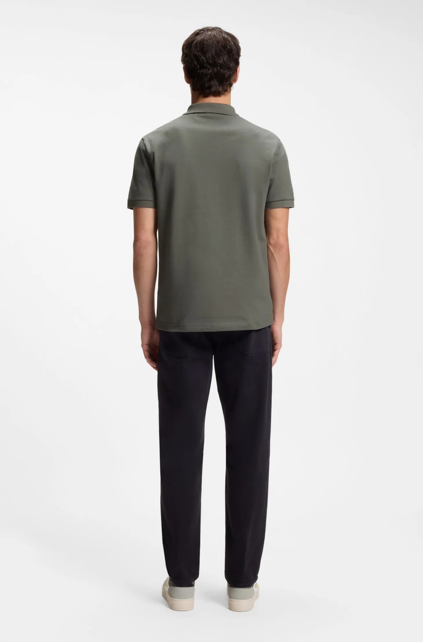 Slim-Fit Poloshirt aus Stretch-Baumwolle mit Reißverschluss