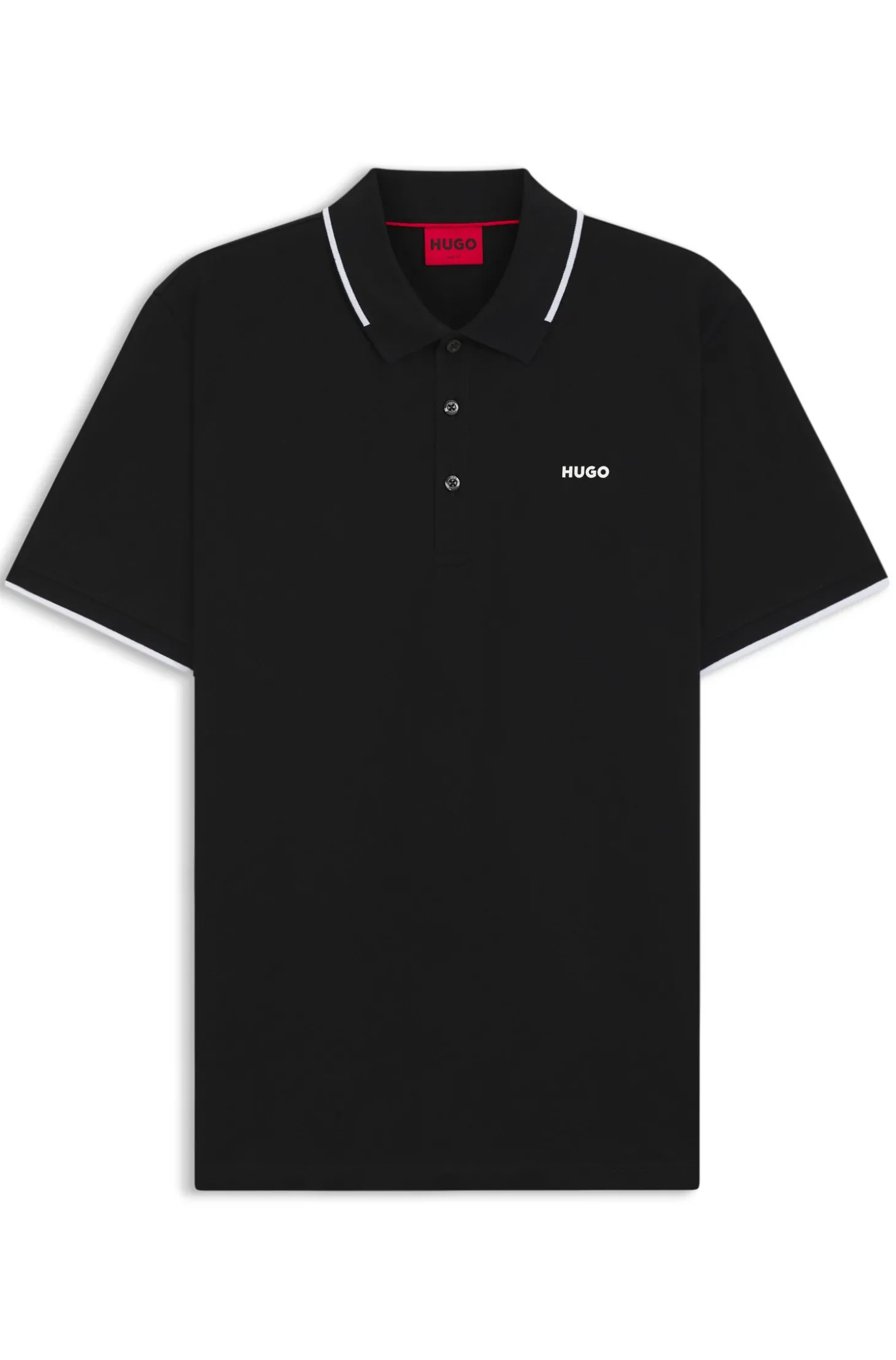 Slim-Fit Poloshirt aus Stretch-Baumwolle mit kontrastfarbenen Details