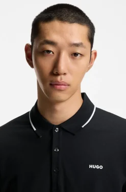 Slim-Fit Poloshirt aus Stretch-Baumwolle mit kontrastfarbenen Details