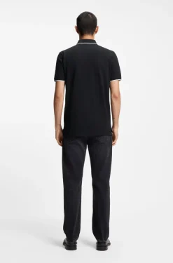 Slim-Fit Poloshirt aus Stretch-Baumwolle mit kontrastfarbenen Details