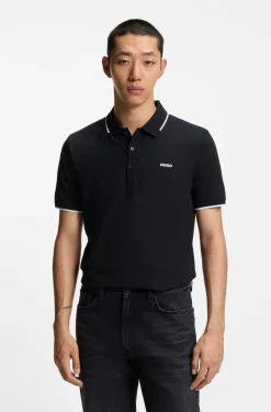 Slim-Fit Poloshirt aus Stretch-Baumwolle mit kontrastfarbenen Details