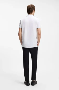 Slim-Fit Poloshirt aus Stretch-Baumwolle mit kontrastfarbenen Details