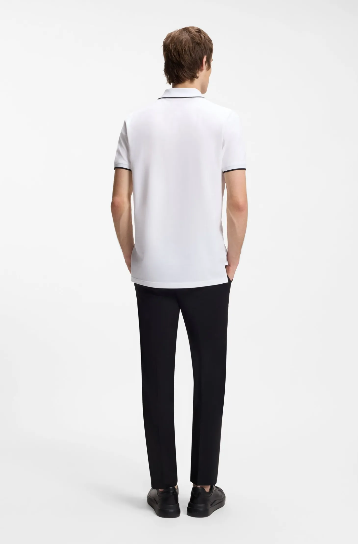 Slim-Fit Poloshirt aus Stretch-Baumwolle mit kontrastfarbenen Details