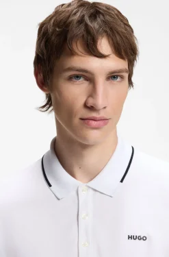 Slim-Fit Poloshirt aus Stretch-Baumwolle mit kontrastfarbenen Details