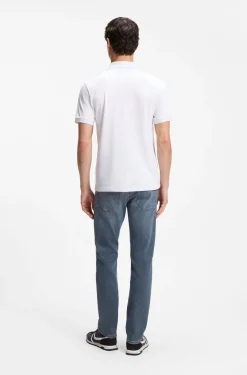Slim-Fit Poloshirt aus Stretch-Baumwolle mit Reißverschluss
