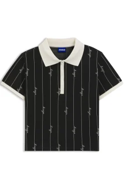 Slim-Fit Poloshirt aus Stretch-Baumwolle mit Logo-Nadelstreifen