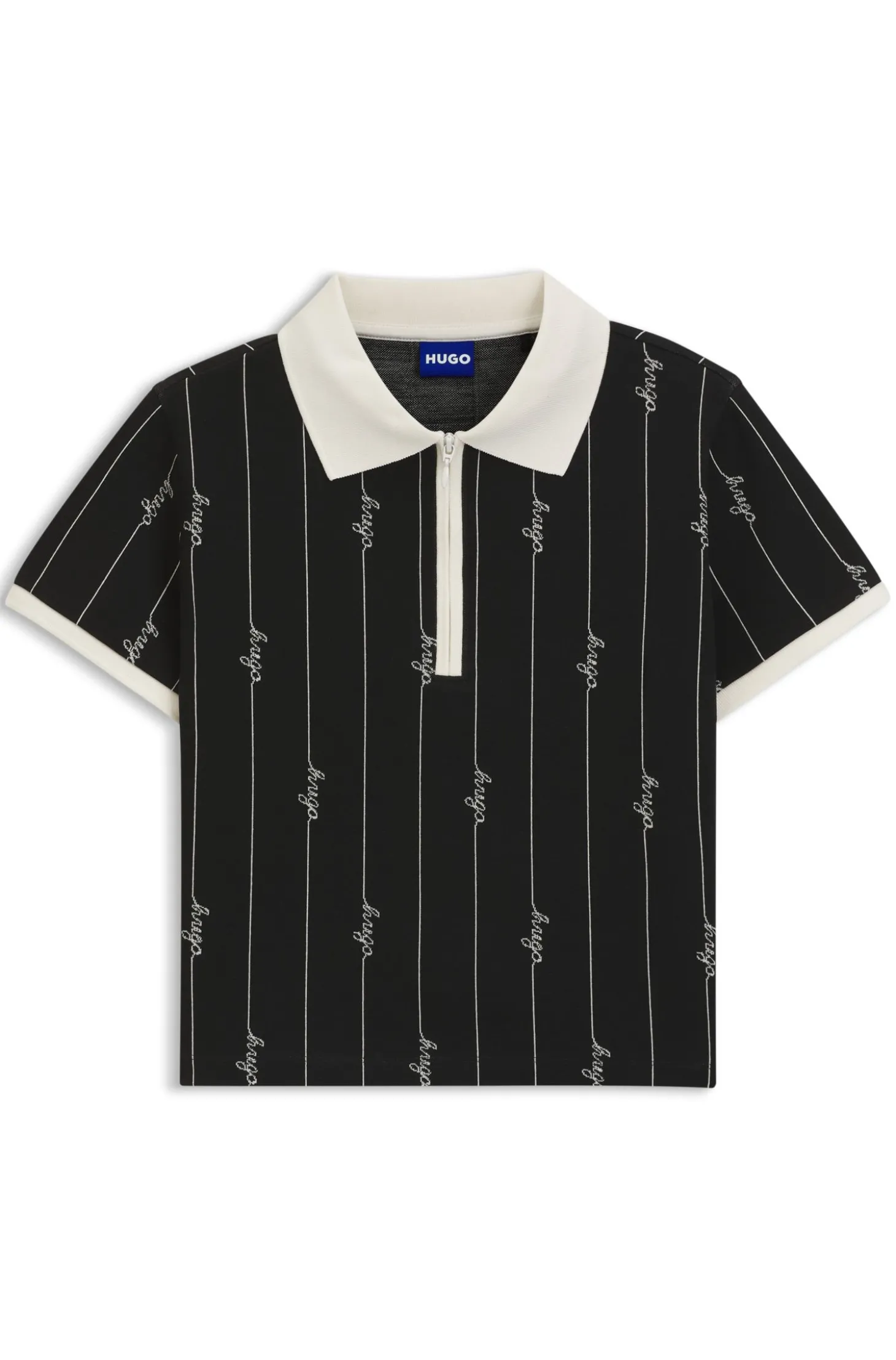 Slim-Fit Poloshirt aus Stretch-Baumwolle mit Logo-Nadelstreifen