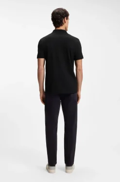 Slim-Fit Poloshirt aus Stretch-Baumwolle mit Reißverschluss