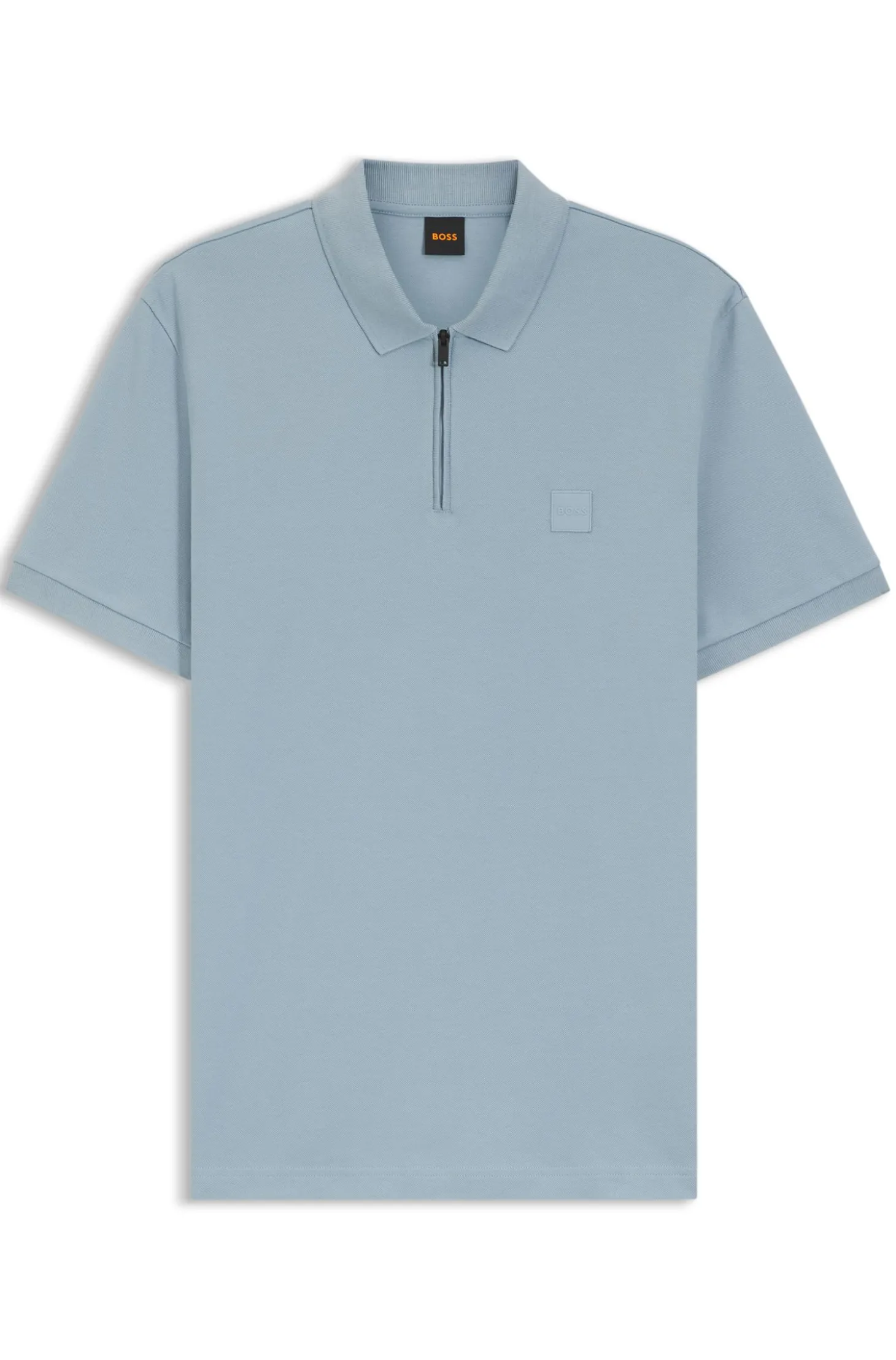 Slim-Fit Poloshirt aus Stretch-Baumwolle mit Reißverschluss