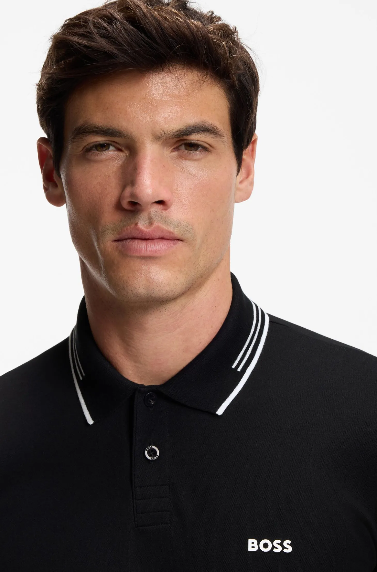 Slim-Fit Poloshirt mit Kontraststreifen-Details