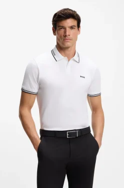 Slim-Fit Poloshirt mit Kontraststreifen-Details