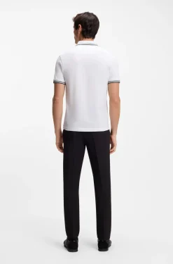 Slim-Fit Poloshirt mit Kontraststreifen-Details