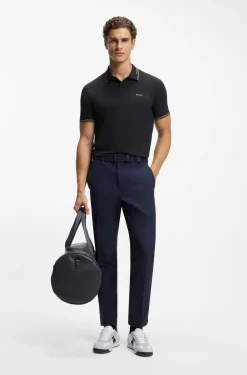 Slim-Fit Poloshirt mit Kontraststreifen-Details