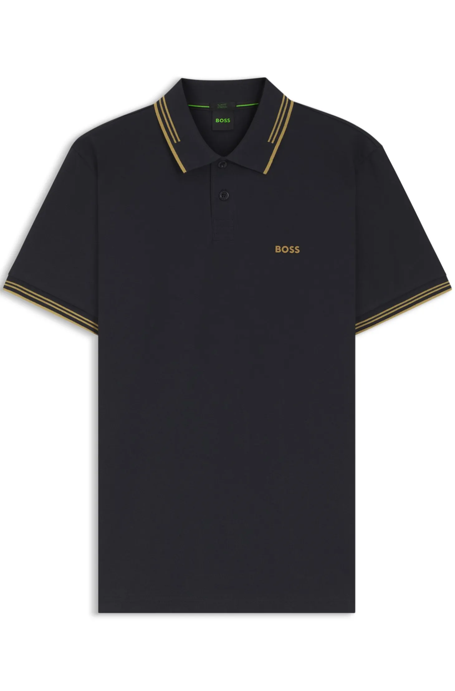 Slim-Fit Poloshirt mit Kontraststreifen-Details