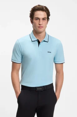 Slim-Fit Poloshirt mit Kontraststreifen-Details