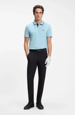 Slim-Fit Poloshirt mit Kontraststreifen-Details