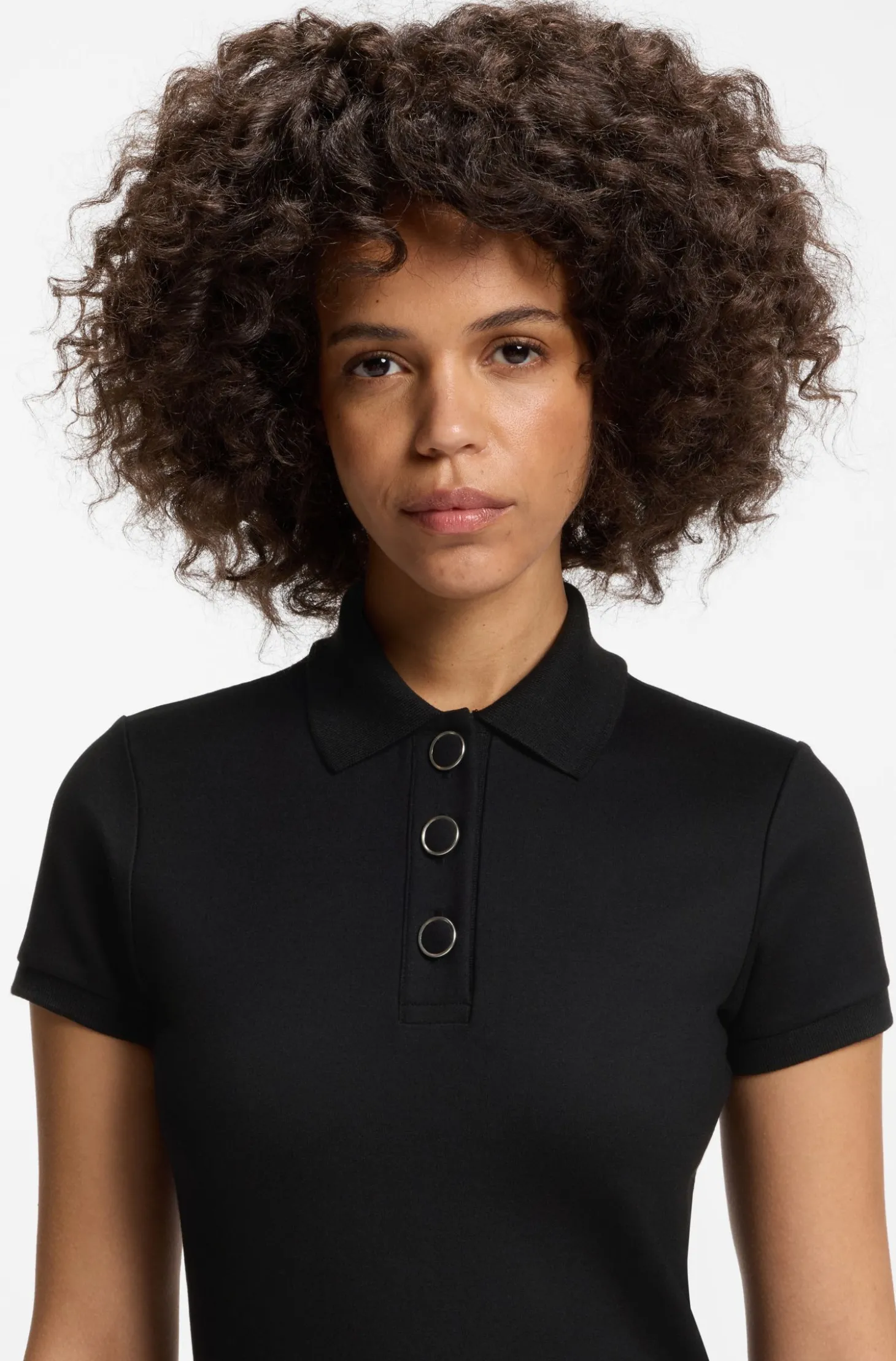 Slim-Fit Poloshirt mit Metallknöpfen