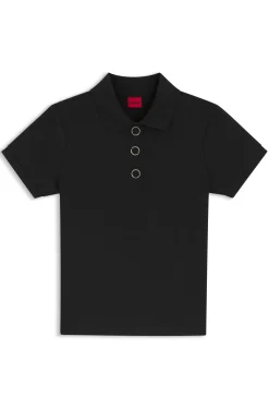 Slim-Fit Poloshirt mit Metallknöpfen