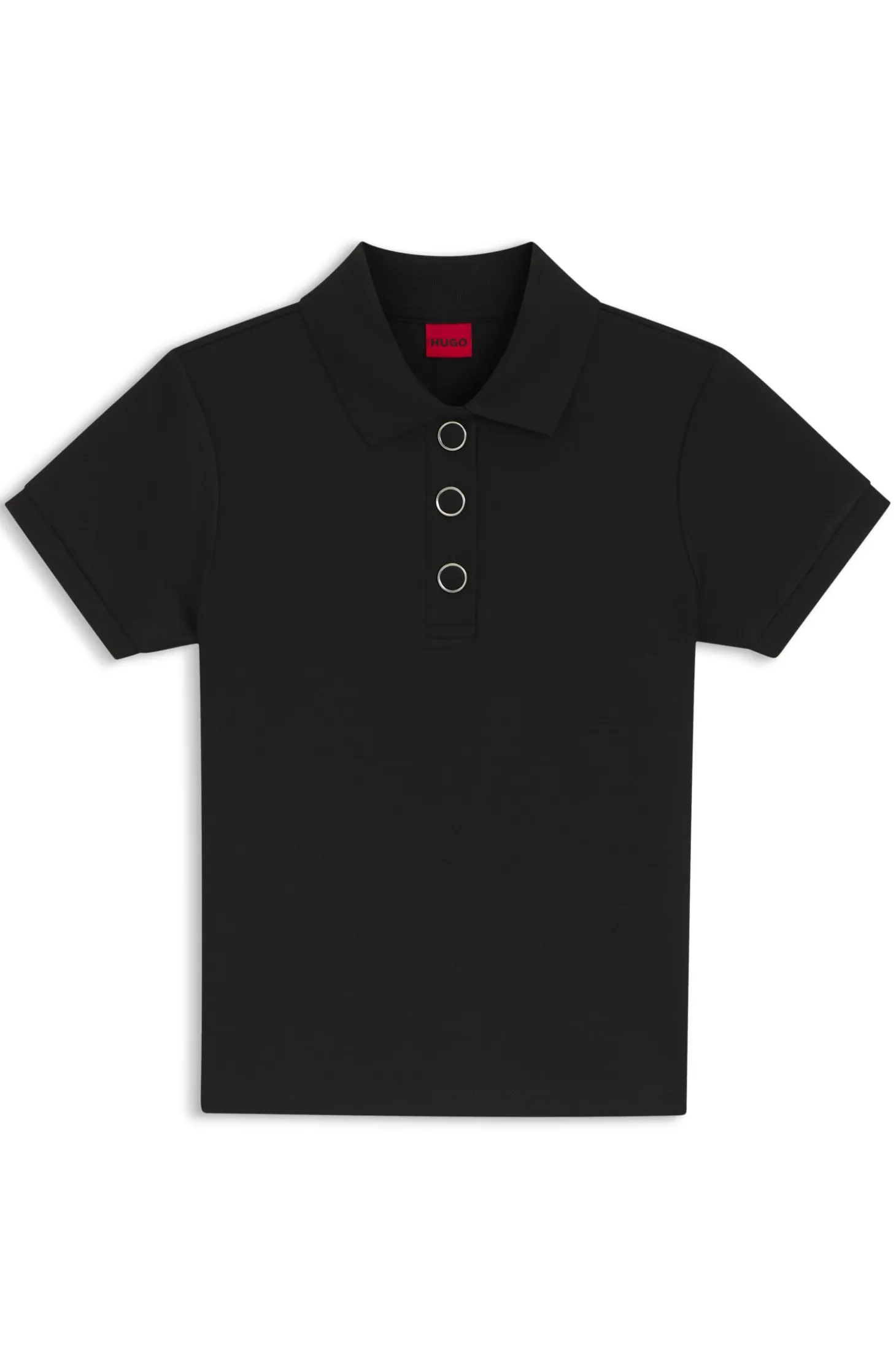 Slim-Fit Poloshirt mit Metallknöpfen