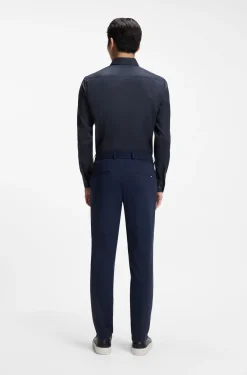 Slim-Fit Popeline-Hemd aus bügelleichtem Baumwoll-Mix